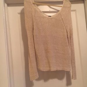 Free People Taupe Crochet Sweater Size XS